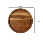 Round Wooden Chopping Board with Groove - Image 3