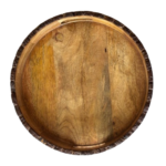 Rustic Wooden Serving Tray with Natural Bark Edge - Image 3