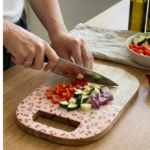 Wooden Chopping Board, Cherry Pattern Design - Image 2