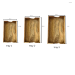 Handcrafted Wooden Serving Tray Set, Natural Wood Brown - Image 2