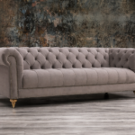 Mauve Velvet Grand Chesterfield
