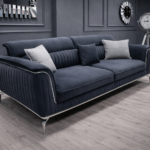 Velora Modern Grey Velvet Sofa